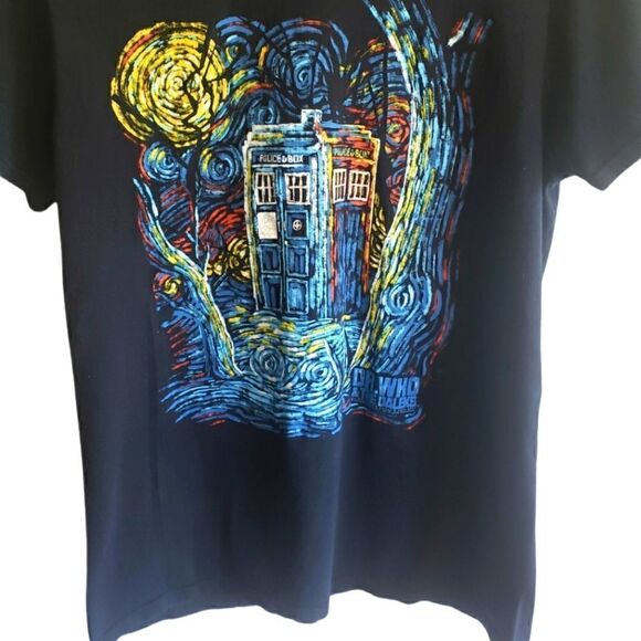 Dr. Who and and Daleks Graphic Black and Blue Short Sleeve Tee - Picture 2 of 5